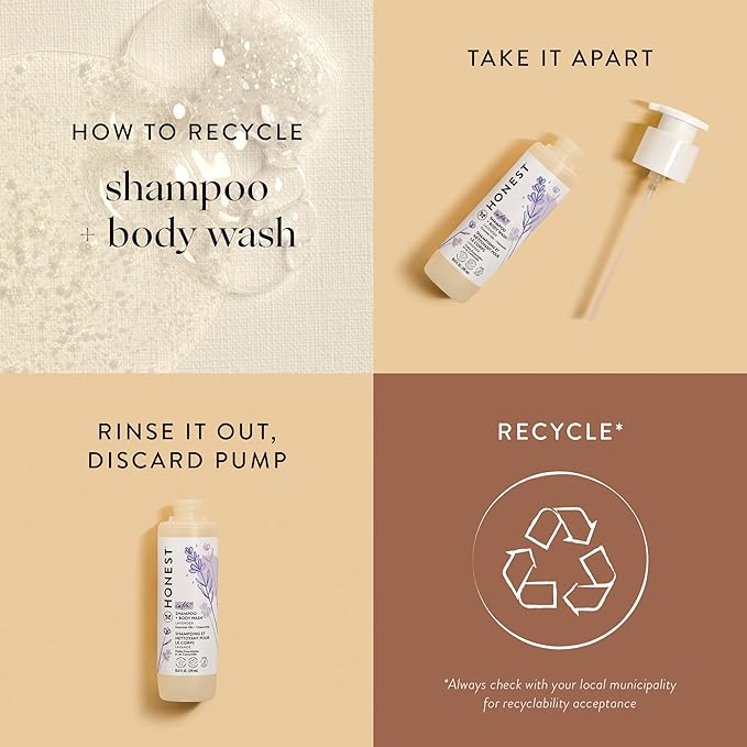 The Honest Company 2-in-1 Cleansing Shampoo and Body Wash, Gentle for Baby, Naturally Derived, Tear-free, Hypoallergenic, Lavender Calm, 10 fl oz