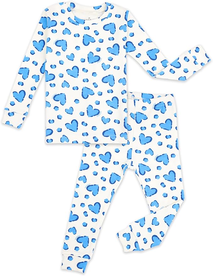 moimoln Sibling Matching 6M-8Y Soft Warm Cotton Modal Character Long Sleeve Snug-Fit Pajama Long Sleeve Sleepwear Daily