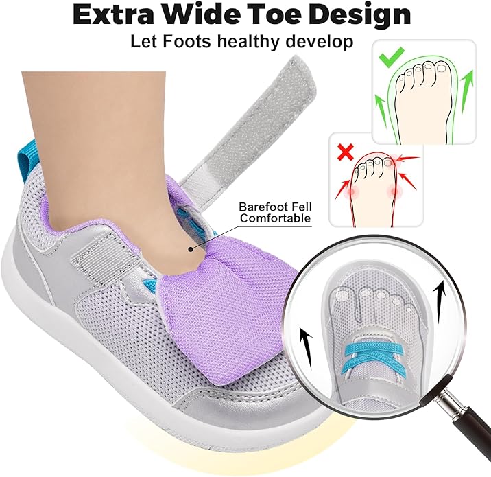 Wide Toe Box Toddler Shoes Baby First Walking Shoe Boys Girls Non-Slip Zero Drop Minimalist Tennis Sneakers