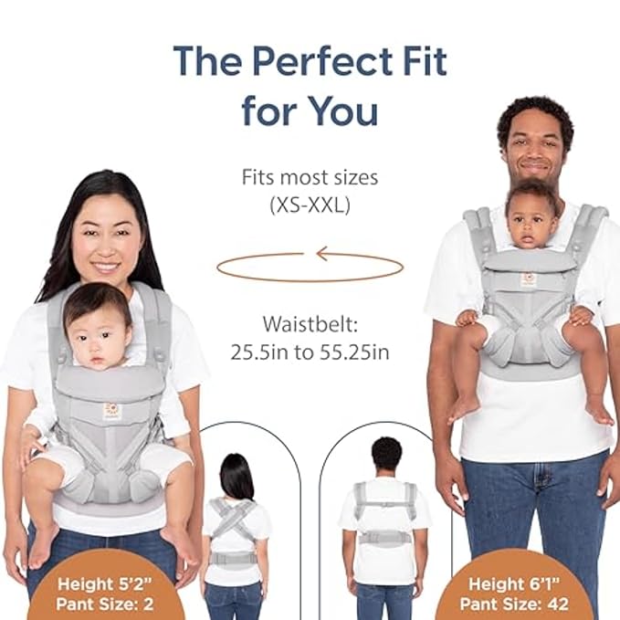 Ergobaby Omni Classic Baby Carrier Newborn to Toddler - Breathable Baby Carriers for Summer - All-Position Carrier with Lumbar Support (7-45 Pounds), Mesh, Onyx Black