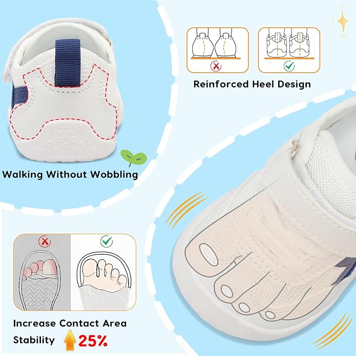Scurtain Baby Shoes Boy Girl First Walking Shoe Infant Crib Breathable Sneakers Lightweight Barefoot Shoes for Babies