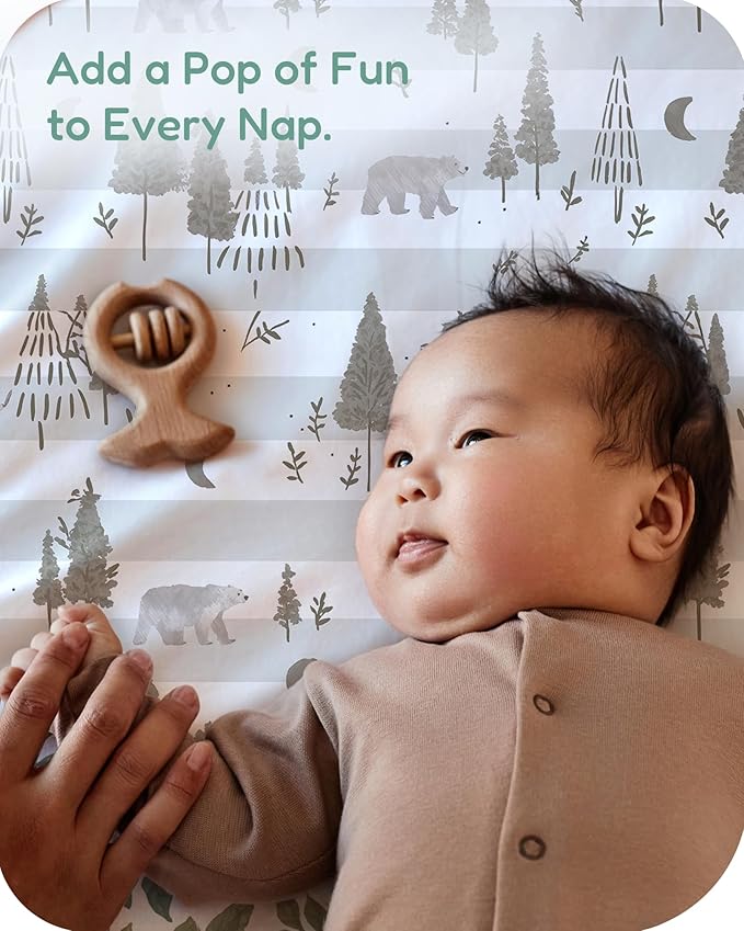 Pack and Play Sheets Fitted 2 Pack, 38x26 Graco Pack n Play Sheets for Playard & Travel Crib Mattress, Ultra Soft Jersey Knit, Breathable Stretchy Deep Pocket, Compatible with Mini Cribs