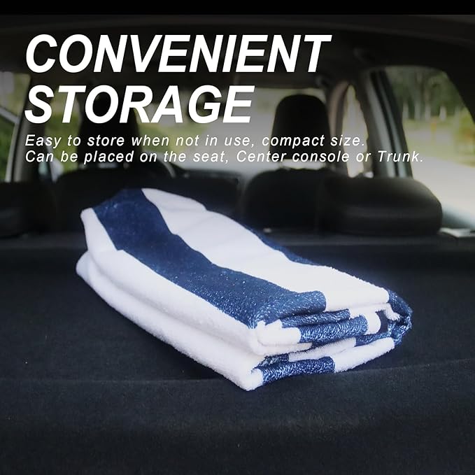 Sweat Towel Car Seat Cover Protector Front Seats for Gym Workout, Running, Swimming, Beach and Hiking, Waterproof Universal Seat Cover for Car, Truck, Van & SUV (2pcs Front Seat)