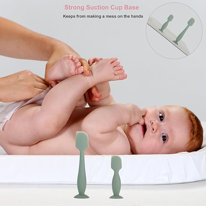 Baby Diaper Cream Spatula Applicator, 4 Pack Butt Spatula Diaper Rash Cream Applicator for Butt Paste Diaper Cream, Newborn Baby Essentials, 2 Large and 2 Mini Sizes