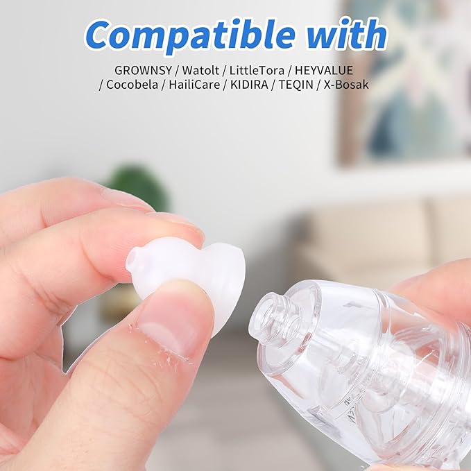 3 Pcs Nasal Aspirator Replacement Tips, Silicone Replacement Parts for Baby & Toddlers Compatible with GROWNSY Watolt LittleTora HEYVALUE Cocobela HailiCare KIDIRA TEQIN X-Bosak