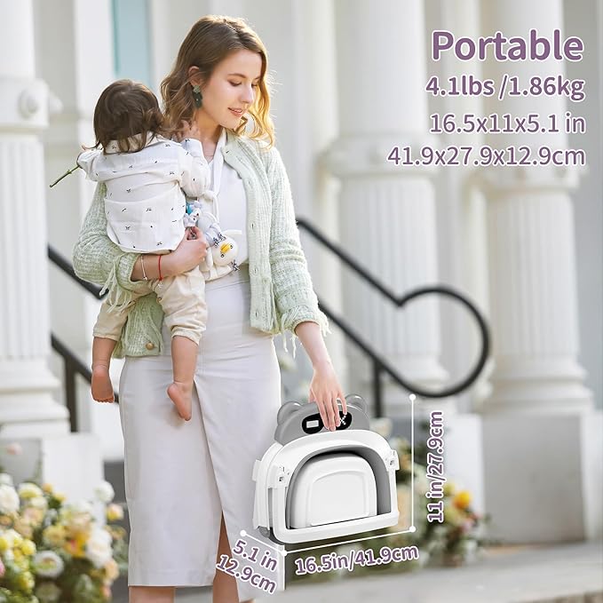 Collapsible Baby Bathtub for Newborn to Toddler (0-18 Months) - Foldable Baby Bath Tub with Soft Towel, Newborn& Infant Bathtub for Travel and Outdoor, Grey
