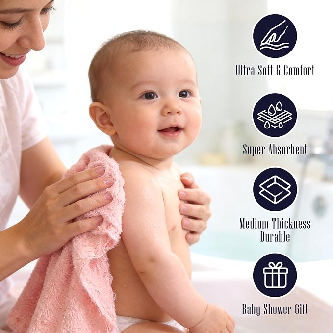 16 Pack Baby Washcloths - Luxury Multicolor Coral Fleece - Extra Absorbent and Soft Wash Clothes for Newborns, Infants and Toddlers - Suitable for Sensitive Skin and New Born - Baby Shower, 10x10 Inch