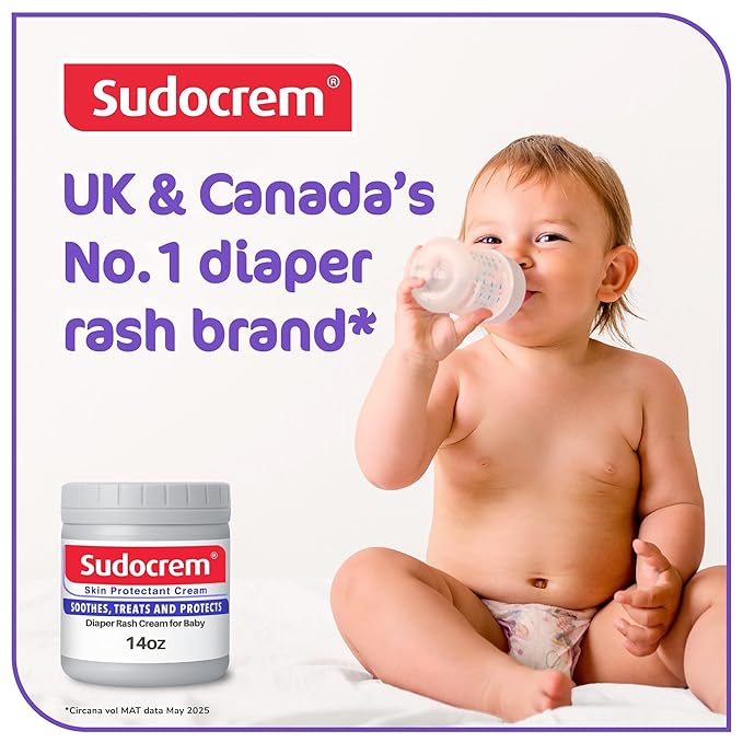 Sudocrem Diaper Rash Cream for Baby's Skin, Triple Action Diaper Rash Paste that Soothes, Treats and Protects, 15.29% Zinc Oxide Cream - 14oz (400g)