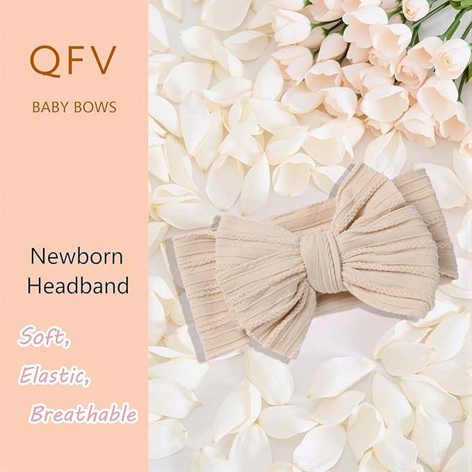 Baby Girl Bows Newborn Headband Stretchy Double Bows Soft Infant Toddlers