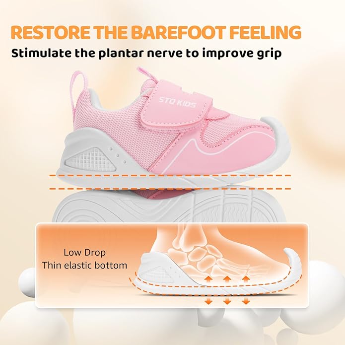 Baby Barefoot First Walking Shoes with Wide Toe Box Orthopedic Toddler Shoes for 6 12 18 24 Months