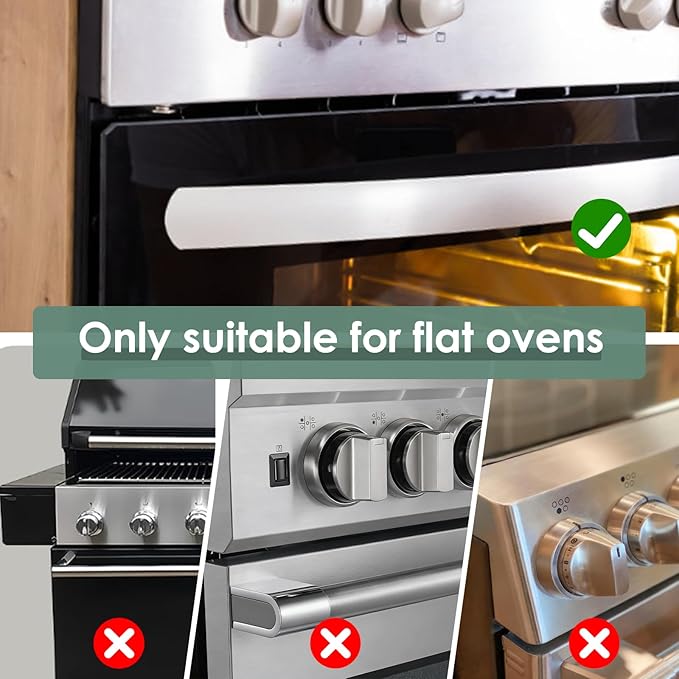 2-Pack Oven Lock Child Safety - Oven Baby Proofing Door Lock with Heat-Resistant Adhesive, No Drill - Safety Locks for Ovens/Stoves/Dishwashers to Keep Toddlers Pet Safe (Check Size for Fit) (Black)