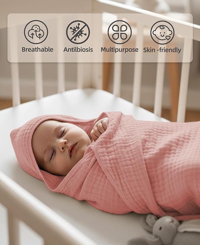 3-Pack Hooded Baby Towels for Newborn 100% Cotton Soft Babies Blanket Toddler and Kids Bath Towel Baby Essentials