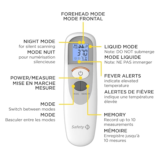 Safety 1st Simple Scan Forehead Thermometer, Grey