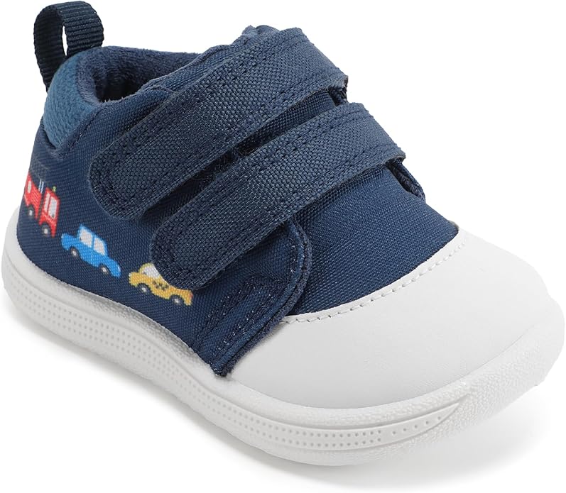 Baby First Walking Shoes Baby Girls Wide Barefoot Sneakers Lightweight Soft Toddler Shoe Non-Slip Ankle Support