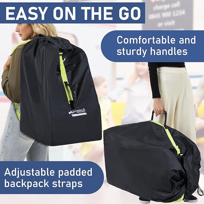 Car Seat Travel Bag for Airplane - Fits Infant Car Seats, Convertible Car Seats, Booster Seats, Car Seat Bases - for Worry-Saving, Effortless and Safe Travel