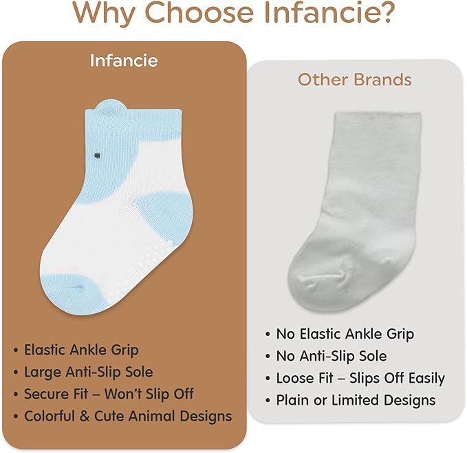 Organic Cotton Baby Socks 0-6 Months Soft for Infants Breathable, Newborn Socks Girls boys Animal Design
