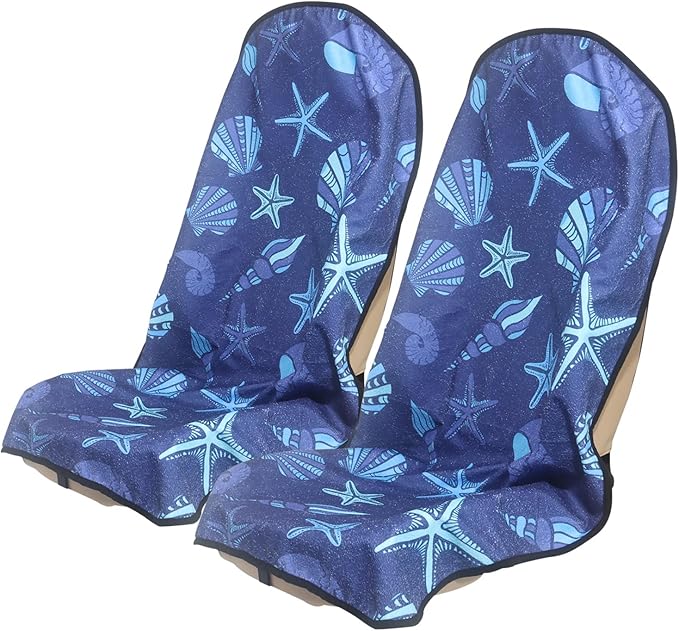 Sweat Towel Car Seat Cover Protector Front Seats for Gym Workout, Running, Swimming, Beach and Hiking, Waterproof Universal Seat Cover for Car, Truck, Van & SUV (2pcs Front Seat)