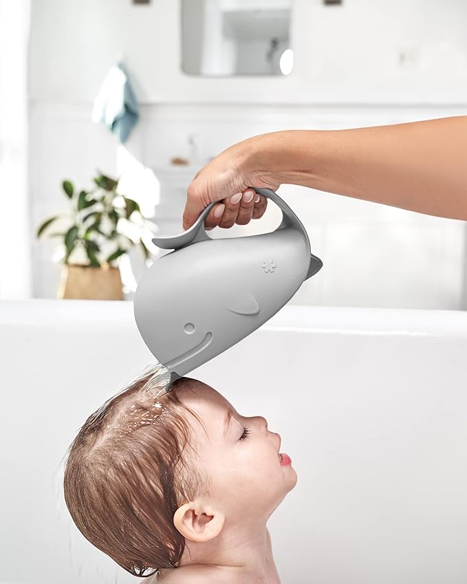 Skip Hop Baby Bath Rinse Cup MOBY Tear-free Waterfall Rinser Grey Age 0+