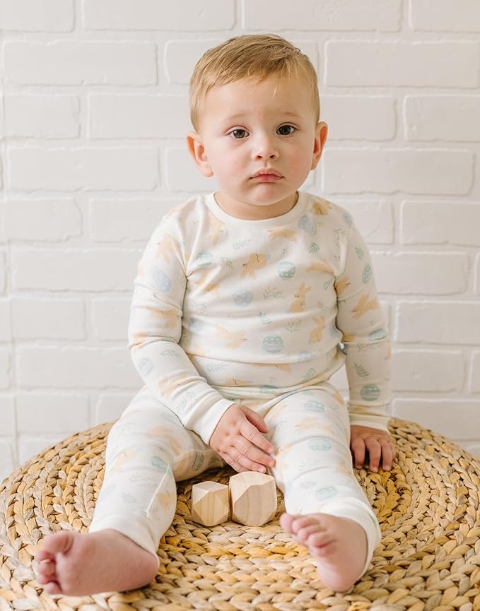 moimoln Sibling Matching 6M-8Y Soft Warm Cotton Modal Character Long Sleeve Snug-Fit Pajama Long Sleeve Sleepwear Daily