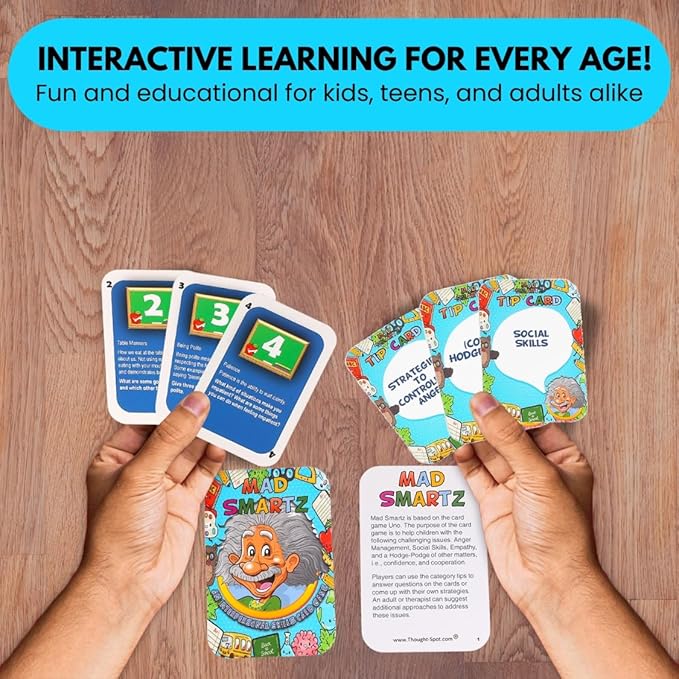 Thought-Spot Mad Smartz Anger Management & Social Skills Game for Kids & Teens | Impulse Control & CBT Tool for Emotional Regulation | for Home, School, or Therapy | Autism & ADHD Must-Have