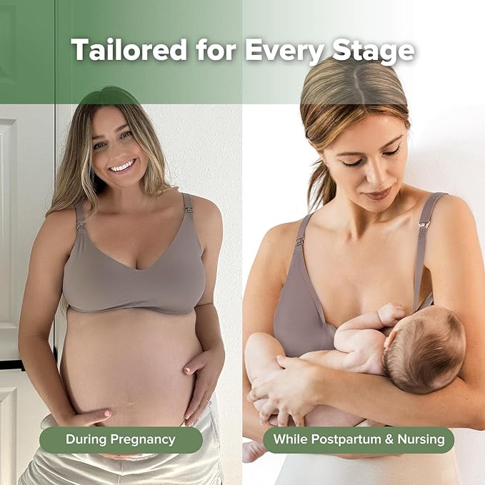 haakaa Nursing Bras for Breastfeeding, Ultra Comfort Jelly Strip“ Supportive Maternity Bras Wireless Pregnancy Bras