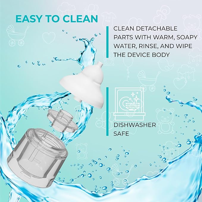 Electric Baby Nasal Aspirator - Nose Sucker Machine for Newborn Infants Toddlers Kids Adults - Automatic Hospital Grade Booger Snot Vacuum Cleaner with 3 Adjustable Suction Levels for Mucus Removal