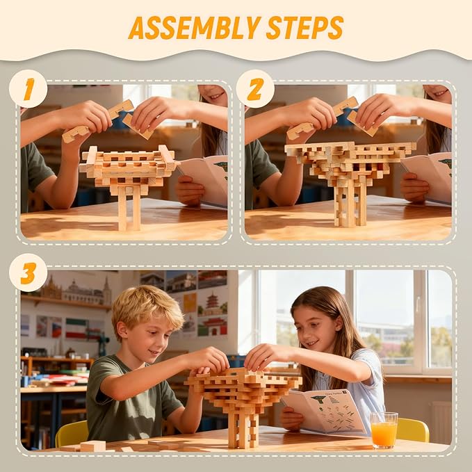 STEM Wooden Building Blocks - 20+ Shapes, 3D Puzzle, Brain Games, Educational Toys Gift for Kids and Classroom,Montessori STEM Toys for Ages 5+ and Adults (20 in 1 Premium Version)