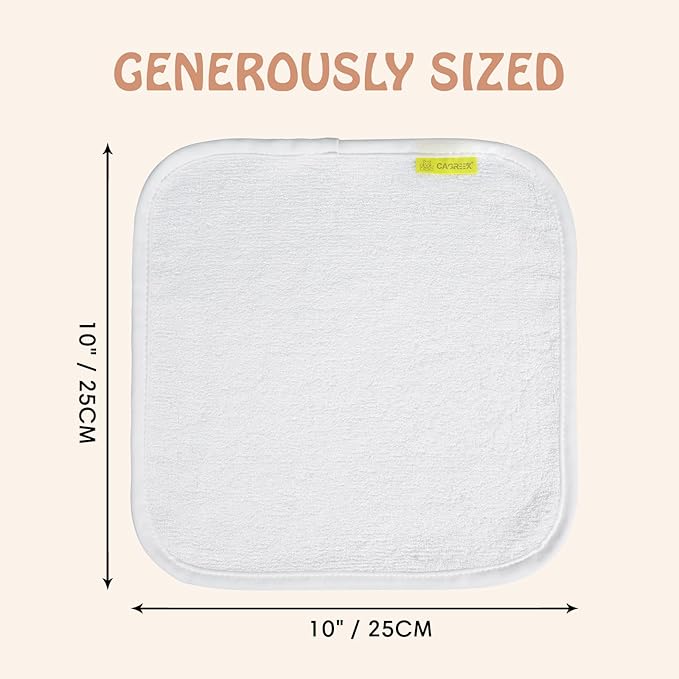 Reusable Organic Baby Washcloths Set: 6 Packs 10 * 10 Ultra Soft Wash Cloth Viscose from Bamboo Absorbent Infant Newborn Bath Face Towel Gentle for Delicate Skin Boys Girl (3 White+ 3 Gray)