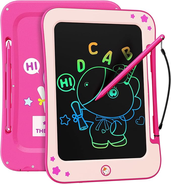 bravokids Girl Toys LCD Writing Tablet - 8.5 Inch Kids Doodle Board Educational Learning Drawing Pad Birthday Gifts for 3 4 5 6 7 8 Year Old Girls Boys (Pink)