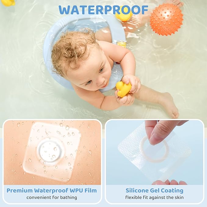 Baby Belly Navel Patches, Waterproof Cotton Pads for Baby Belly Button, Infant Umbilical Patch, Belly Button Patch for Baby Newborn, 8×8cm, 10 Pcs