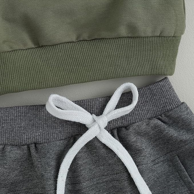 Toddler Baby Boy Fall Outfit Crewneck Long Sleeve Sweatshirt Tops Elastic Pants Jogger Cute Newborn Winter Clolthes Set