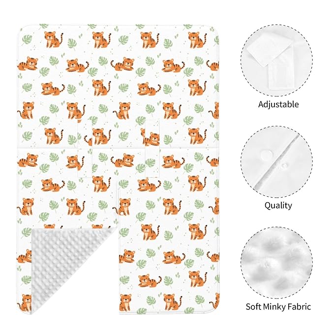 Tiger and Leafs Baby Car Seat Canopy Nursing Cover for Newborn Car Seat Breastfeeding Covers Blanket Newborn Shower Gift