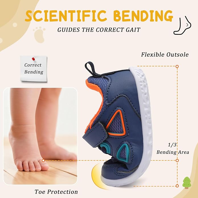 L-RUN Baby Shoes Boys Girls First Walkers Breathable Infant Sneakers Flexible Non-Slip Sole Walking Shoes for Toddlers