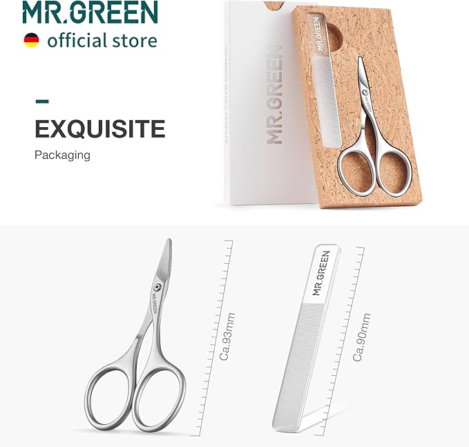 MR.GREEN Baby Nail Scissors Safety Nail Care Clippers Cutter Newborn Baby Convenient Nail Grooming Manicure Tool (Nail Scissors+Glass File)