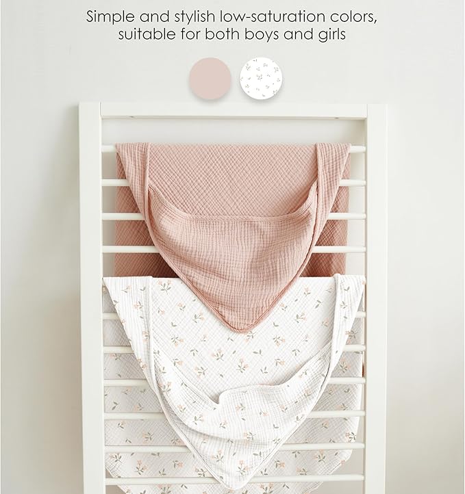 Muslin Baby Towels with Hood for Newborn 100% Cotton Baby Bath Towels Soft & Absorbent Hooded Baby Towel for Boys and Girls, Large Size - 32 * 32 Inches