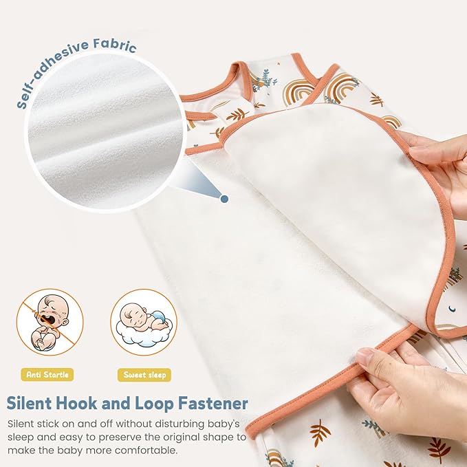 ZIGJOY Baby Swaddle Sleep Sack, 1.0 TOG Sleep Sack Swaddles for Newborns & infant 6-12 Months 100% Cotton Baby Wearable Blanket for Newborn Registry Essentials