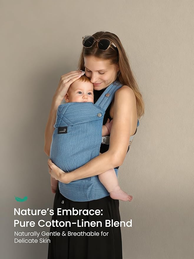 GROWNSY Baby Carrier Newborn to Toddler, Lightweight Ergonomic 7-44 lbs Newborn Carrier with Head Support, Easy to Wear Hands Free Infant Carrier for 0-36 Months, Blue