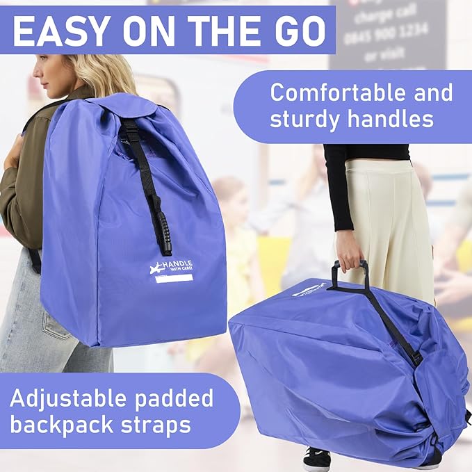 Car Seat Travel Bag for Airplane - Fits Infant Car Seats, Convertible Car Seats, Booster Seats, Car Seat Bases - for Worry-Saving, Effortless and Safe Travel