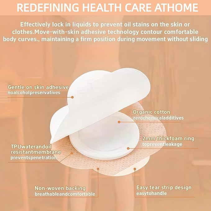 Castor Oil Patches – FDA/MDR/CE Certified Carrier Patches for Castor Oil, Medical-Grade Self-Adhesive Pads, Disposable Organic Cotton Belly Button Patch, Portable Breathable Anti Leakage No Wash