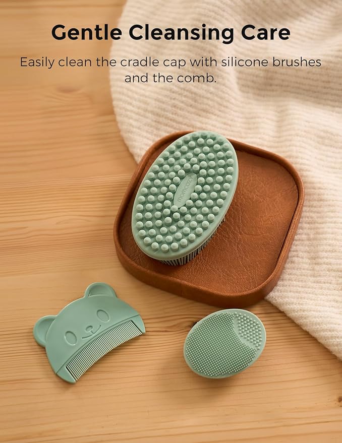 Momcozy Baby Kit, Baby Shower & Registry Essential Kit for Grooming & Cleansing Care, Includes Electric Nail File, Teether, Bath Brush, Cradle Cap Brush,Comb, Finger Toothbrush,Newborn Must-Have