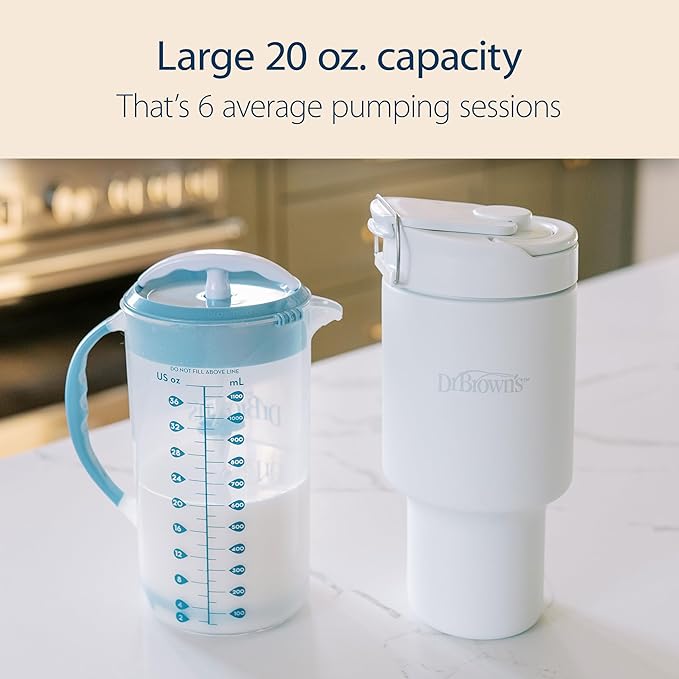 Dr. Brown's Breast Milk & Formula Chiller, Portable Insulated Storage for Breast Pumping and Bottle Feeding, 20 oz/590 mL Capacity, Arctic White, BPA-Free