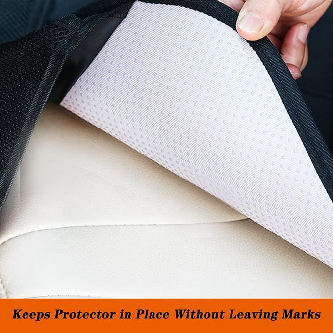 Car Seat Protector, Non-Slip Rubber Padded Backing Seat Protector for Child Seats, Waterproof Thickest Padding Car Seat Protector Under Baby Seat - No Imprint (Black-Ⅰ-2pcs)
