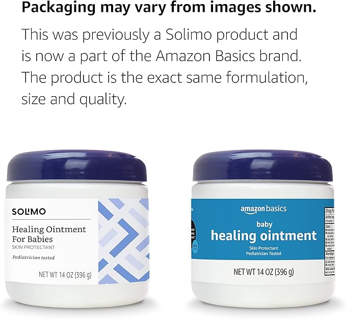 Amazon Basics Healing Ointment for Babies, Skin Protectant for Dry or Cracked Skin, Pediatrician Tested, 14 Ounce, 1-Pack (Previously Solimo)