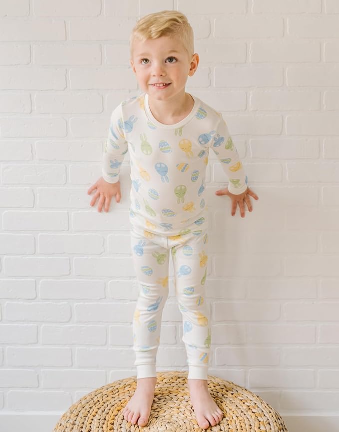 moimoln Sibling Matching 6M-8Y Soft Warm Cotton Modal Character Long Sleeve Snug-Fit Pajama Long Sleeve Sleepwear Daily