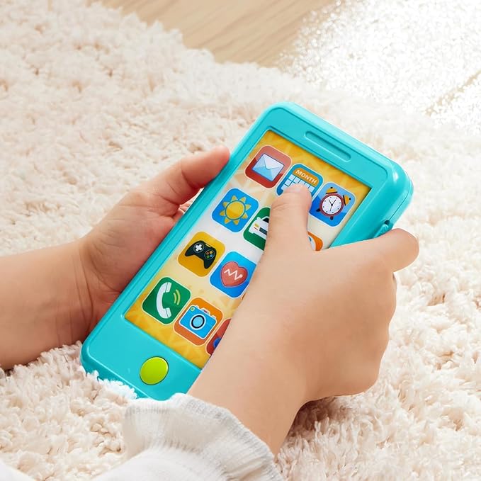 Pretend Toddler Phone, Learning Toy Phone Set,Keyfob Key Toy and Credit Cards Set, Kids Cellphone, Girls Boys Birthday Gifts for 1 2 3 Year Old,Baby Blue, Kids Presents, Easter Basket Stuffers