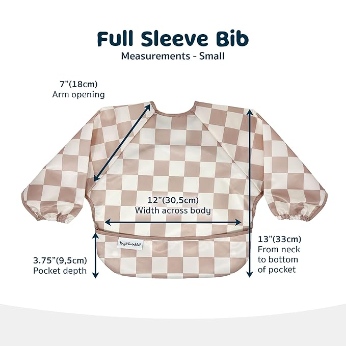 Tiny Twinkle Long Sleeve Bib for Babies & Toddlers | Waterproof Smock Bib for Eating | Machine Washable & Mess-Proof Feeding Essentials | Newborn Shower Gift (Butterflies, 6–24M)