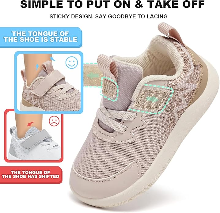 MORENDL Wide Toddler Shoes Baby Walking Shoes Boys & Girls Barefoot Sneakers Zero Drop Comfort Tennis Running Outdoor Activities