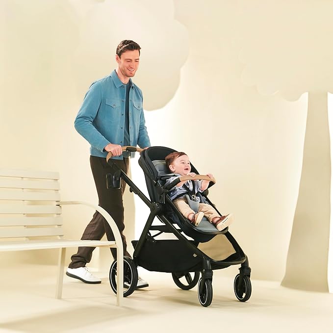 Maxi-COSI Zelia Pro 5-in-1 Travel System with Mico Pro Infant Car Seat, Baby Stroller Combo, Reversible Seat, Large Wheels, Adjustable Handle, Newborn to Toddler, Lightweight, Seascape