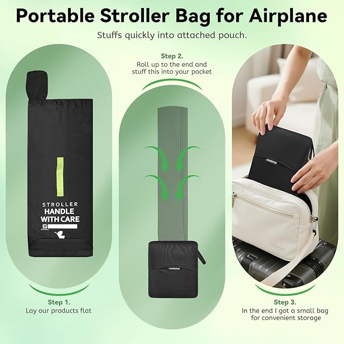 Guiseapue Umbrella Strollers Bag for Airplane Travel Bag for Air Travel, Stroller Cover Accessories Fits Most Single Umbrella Baby Strollers, Christmas Baby Shower Gifts, Flying Essentials