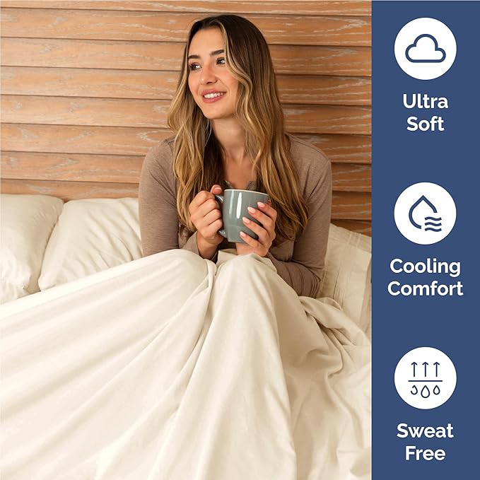 Twin XL Size 3 Piece Sheet Set - Comfy Breathable & Cooling Bed Sheets Set - Hotel Luxury Bedding for Women, Men, Kids, Teens, Boys & Girls - Deep Pockets, Soft, Wrinkle Free - Oeko-Tex - Off White